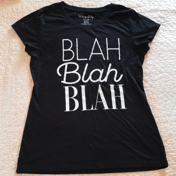 Wound Up Tops - Blah, Blah, Blah Black Tee